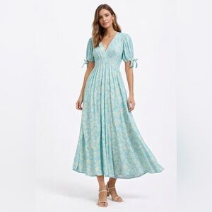 NWOT Faithfull the Brand Blue Floral Midi Dress – Size 6